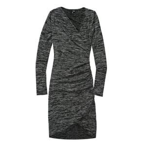 Aritzia Wilfred Free Klum Faux Wrap Dress - Heather Black - XS